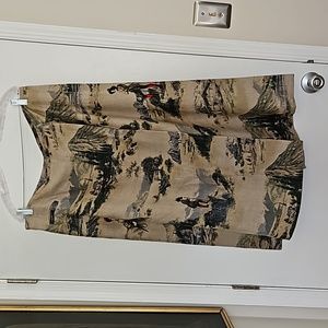 Vintage Geiger Collections Linen Austria Country Skirt Europe Size 46